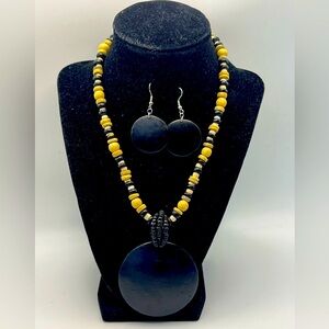 100~ Wood Necklace Earring Set